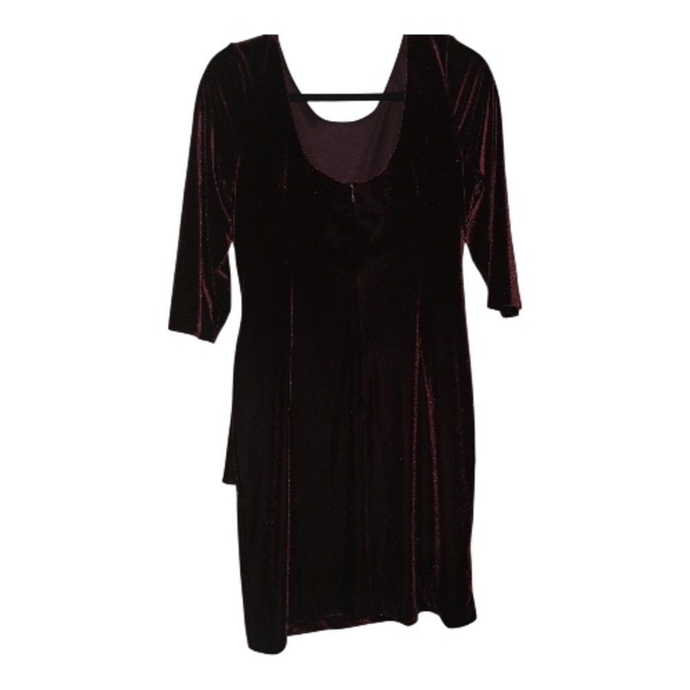 NWOT Alex Evenings Deep Burgundy Long Sleeve Dress - Picture 2 of 3